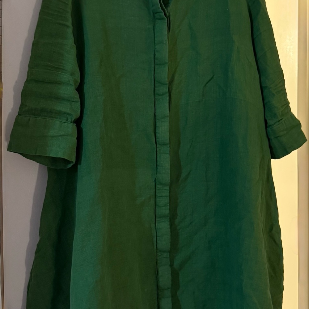 Zuri Kenya Green Linen dress 1x